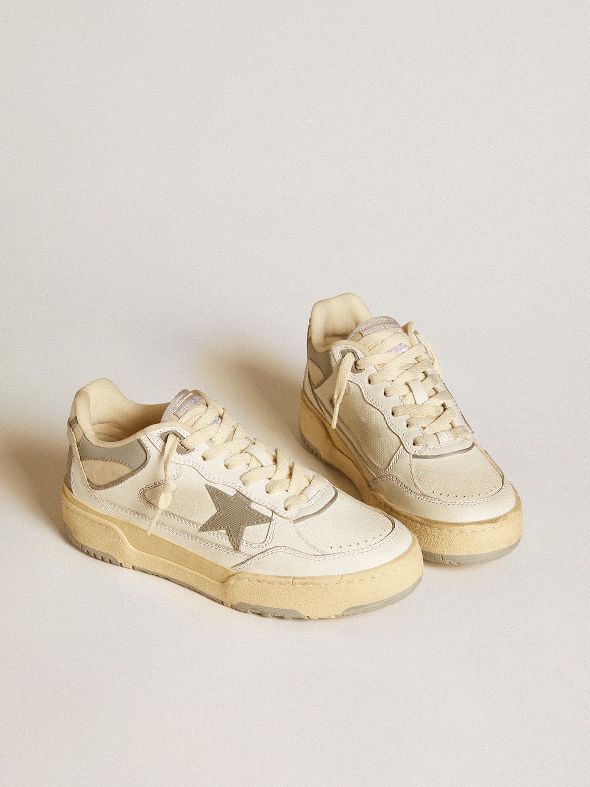 Women's Forty2 with grey star and white leather heel tab
