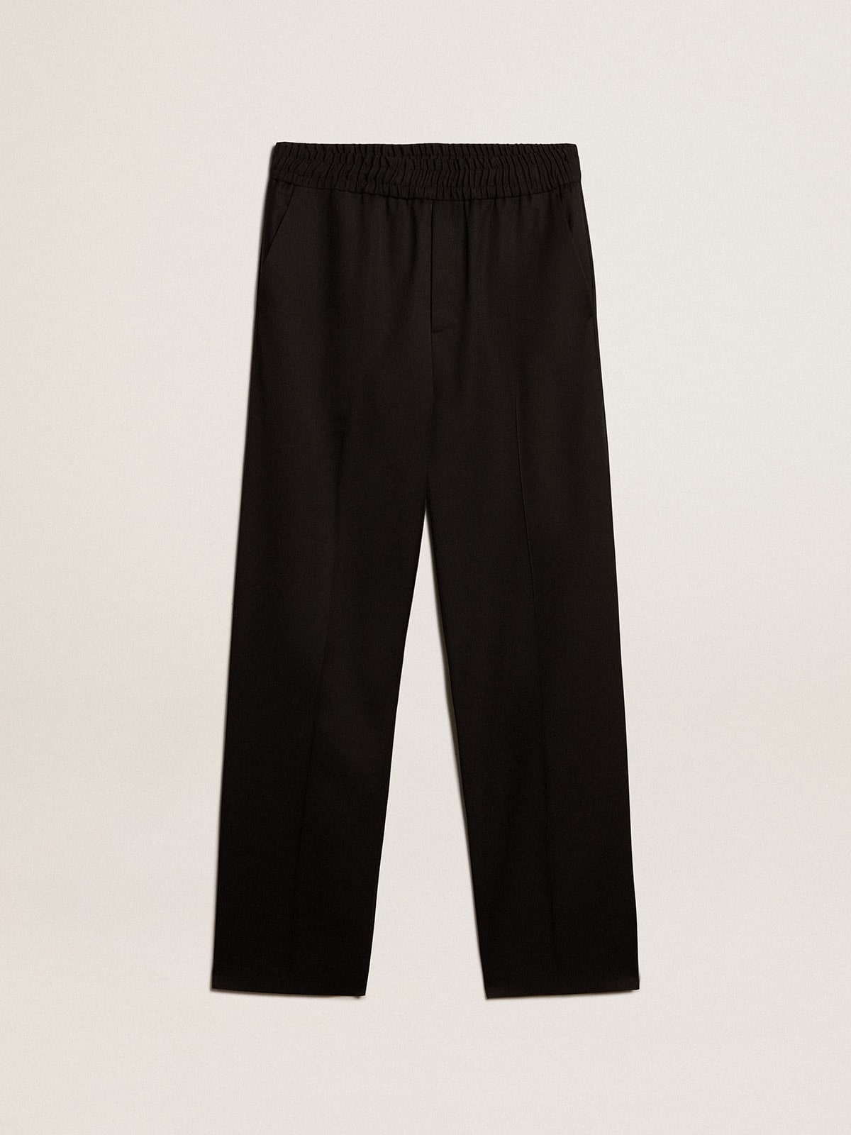 Men's joggers in black wool
