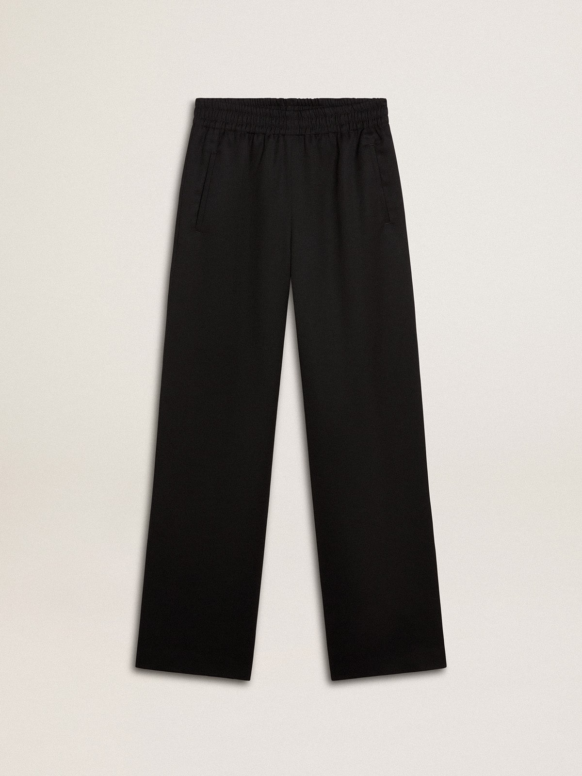Women's black lightweight wool joggers