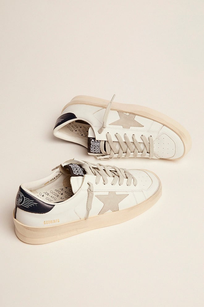 Women's Stardan with ice-gray suede star and blue heel tab