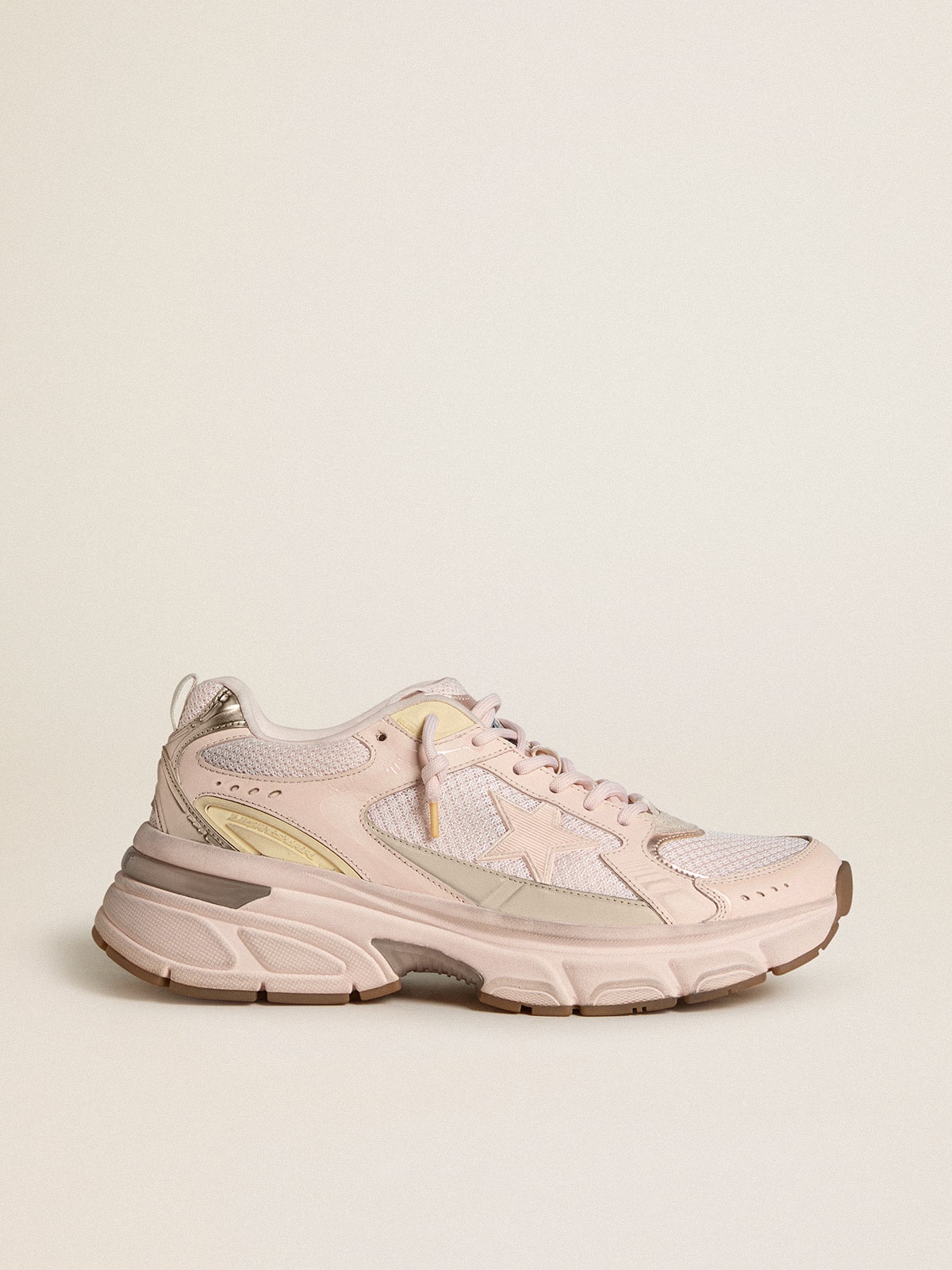 Men's Lightstar with pink leather and mesh upper and pink star