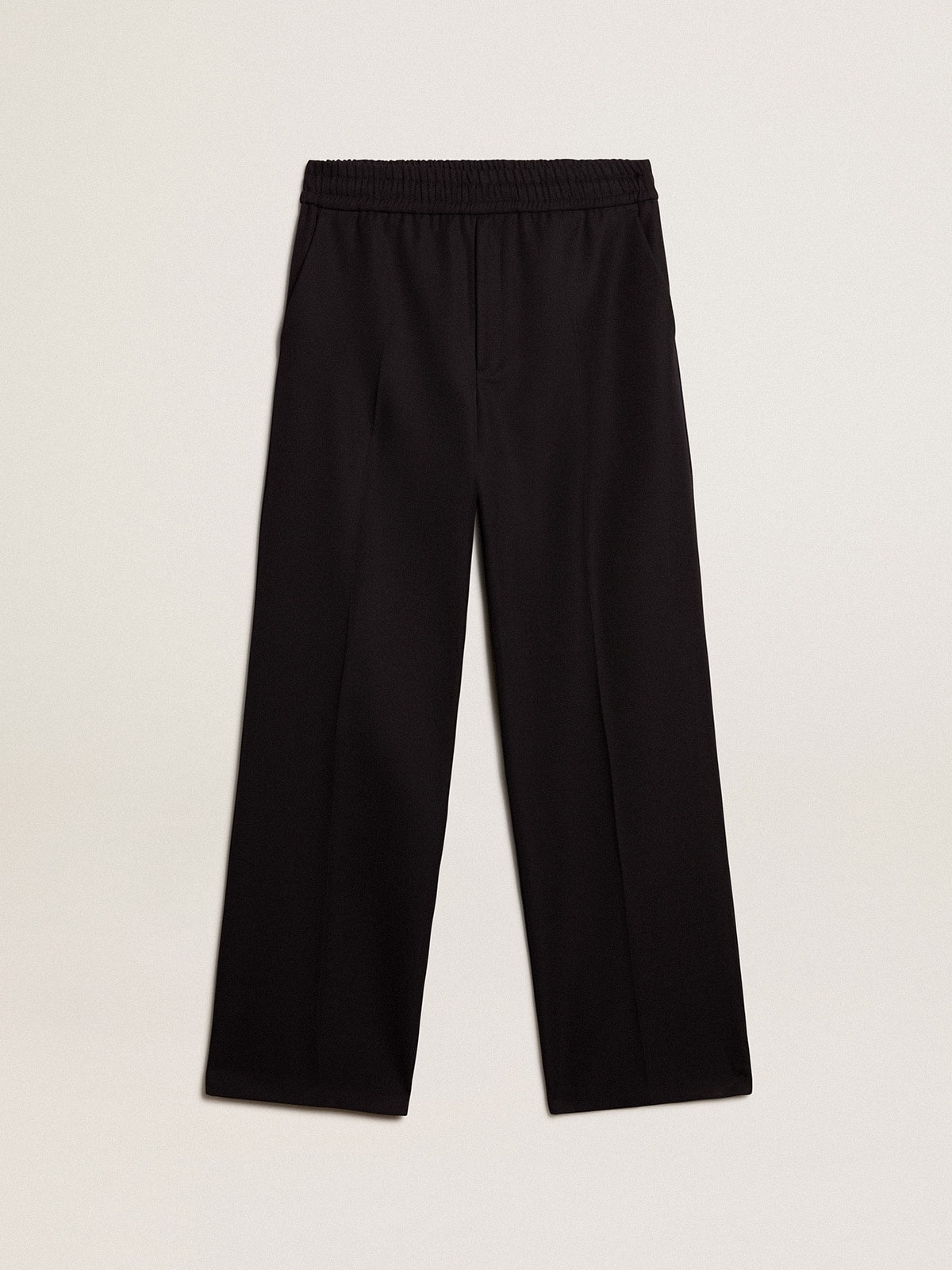 Men's joggers in dark blue wool