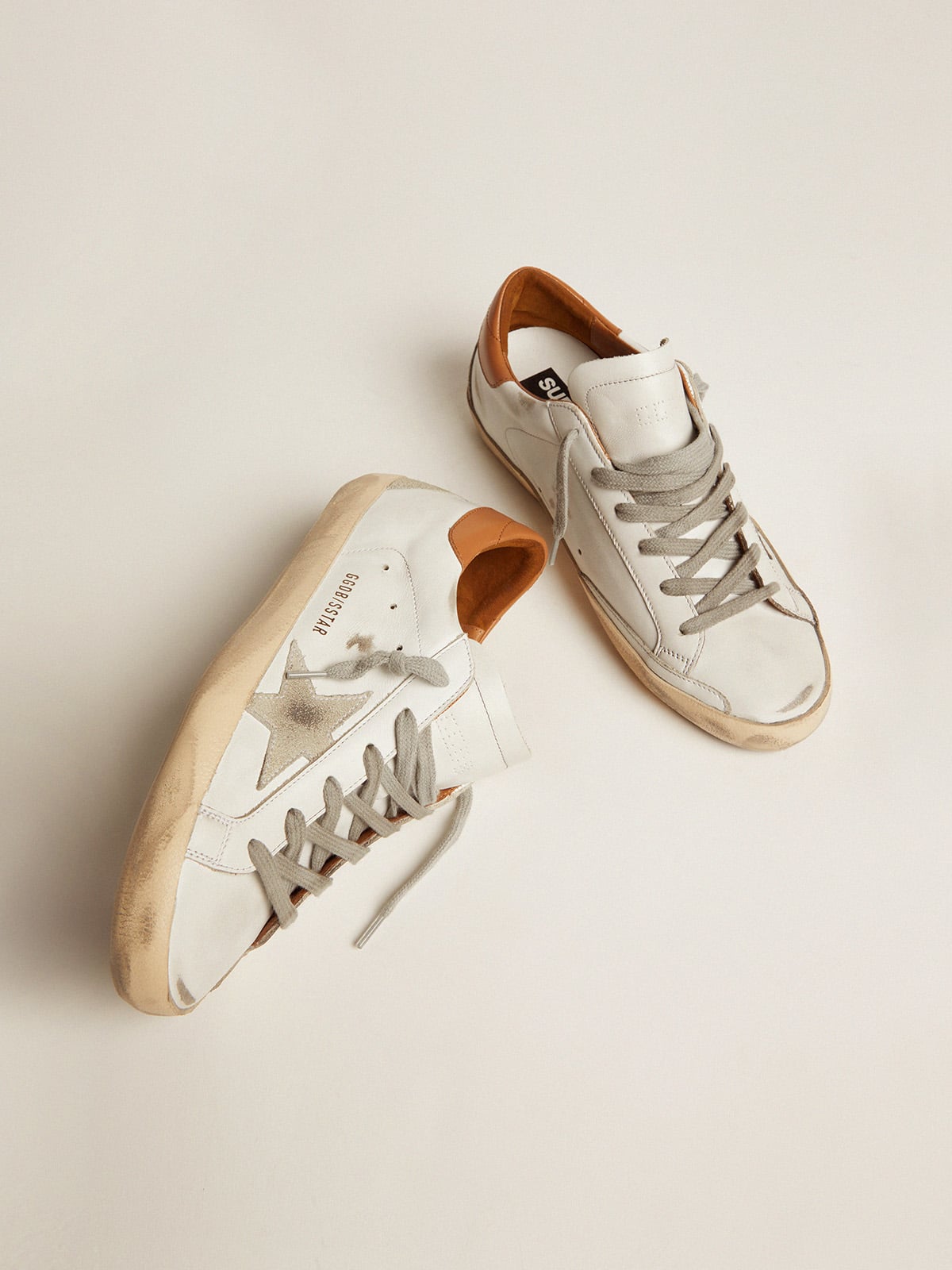 Women's Super-Star sneakers with suede star and brown heel tab