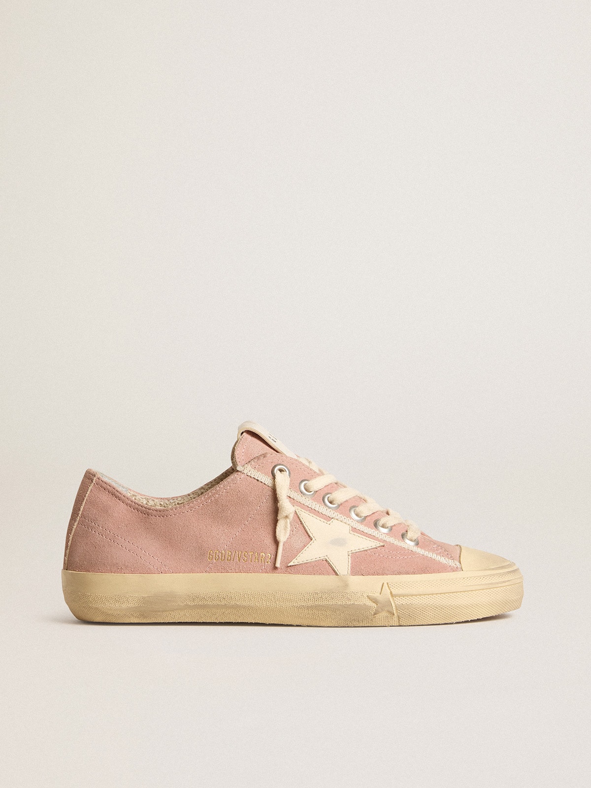 Women's V-Star in pink suede with cream leather star