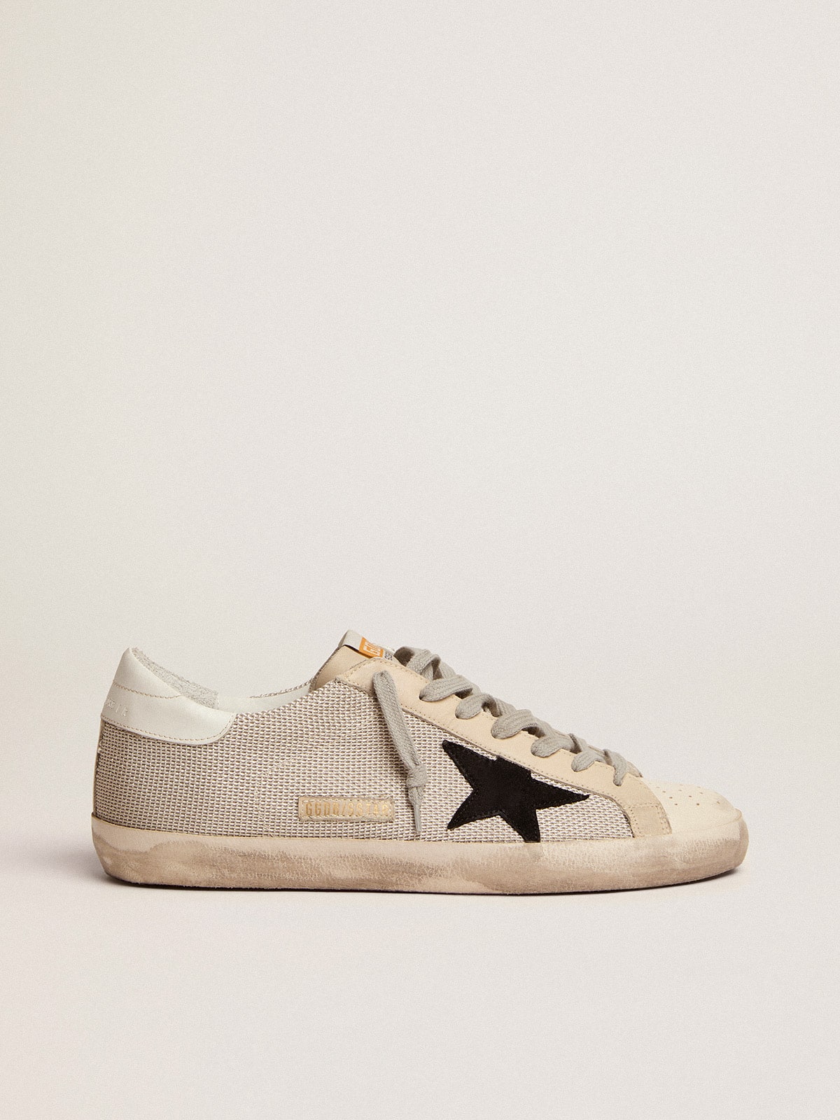 Men's Super-Star in leather with black star