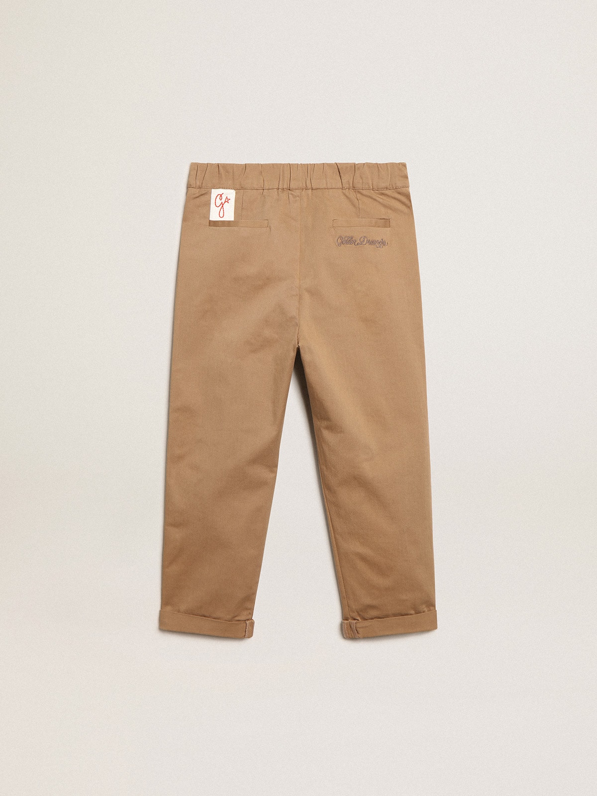 Boys' chinos in caramel cotton