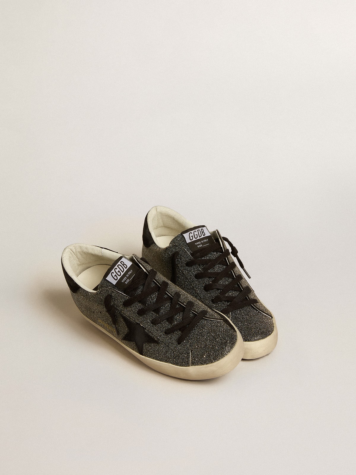 Women's Super-Star in black Swarovski crystals with black suede star