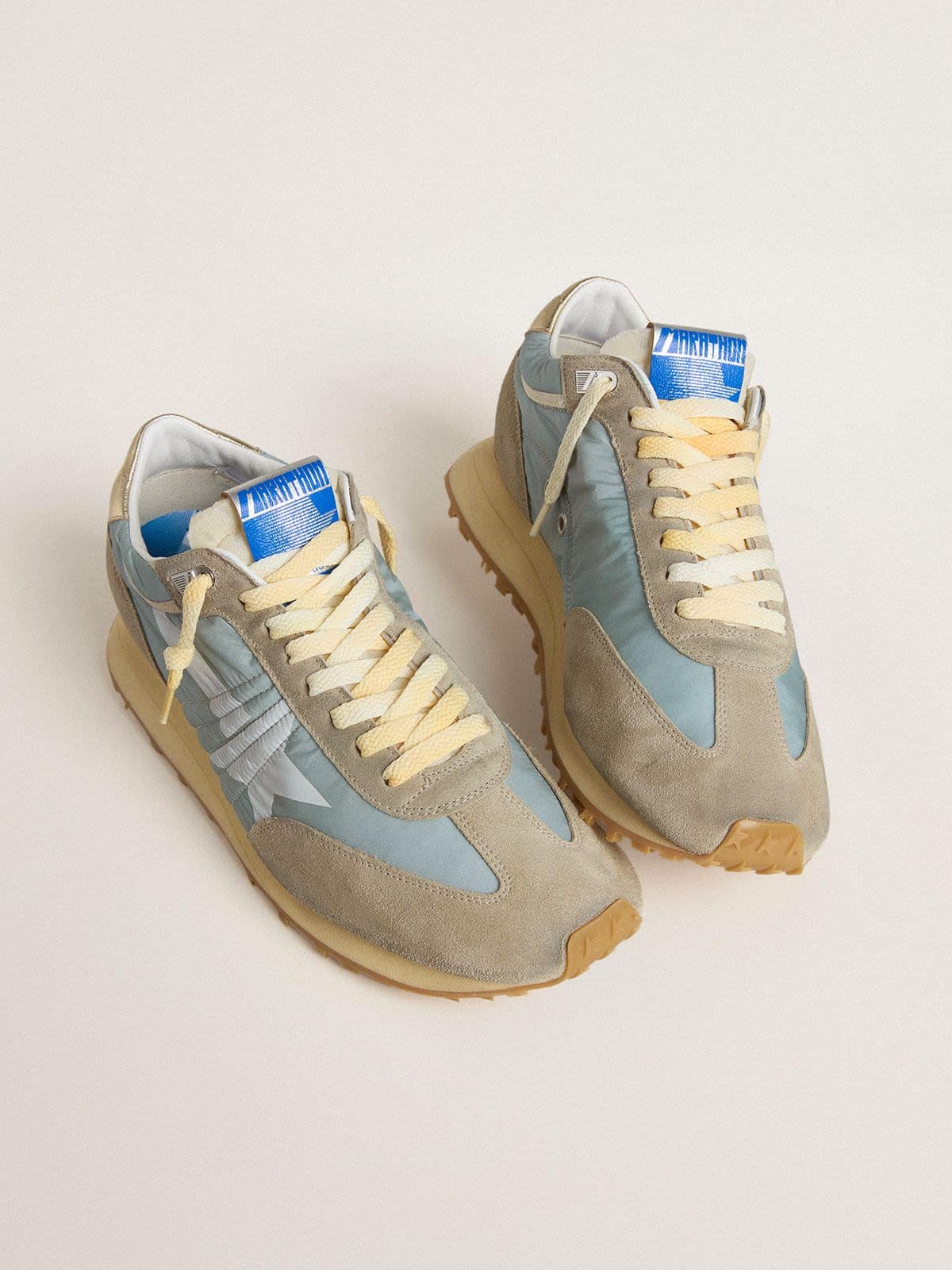 Women's Marathon with light blue nylon upper and pastel blue star