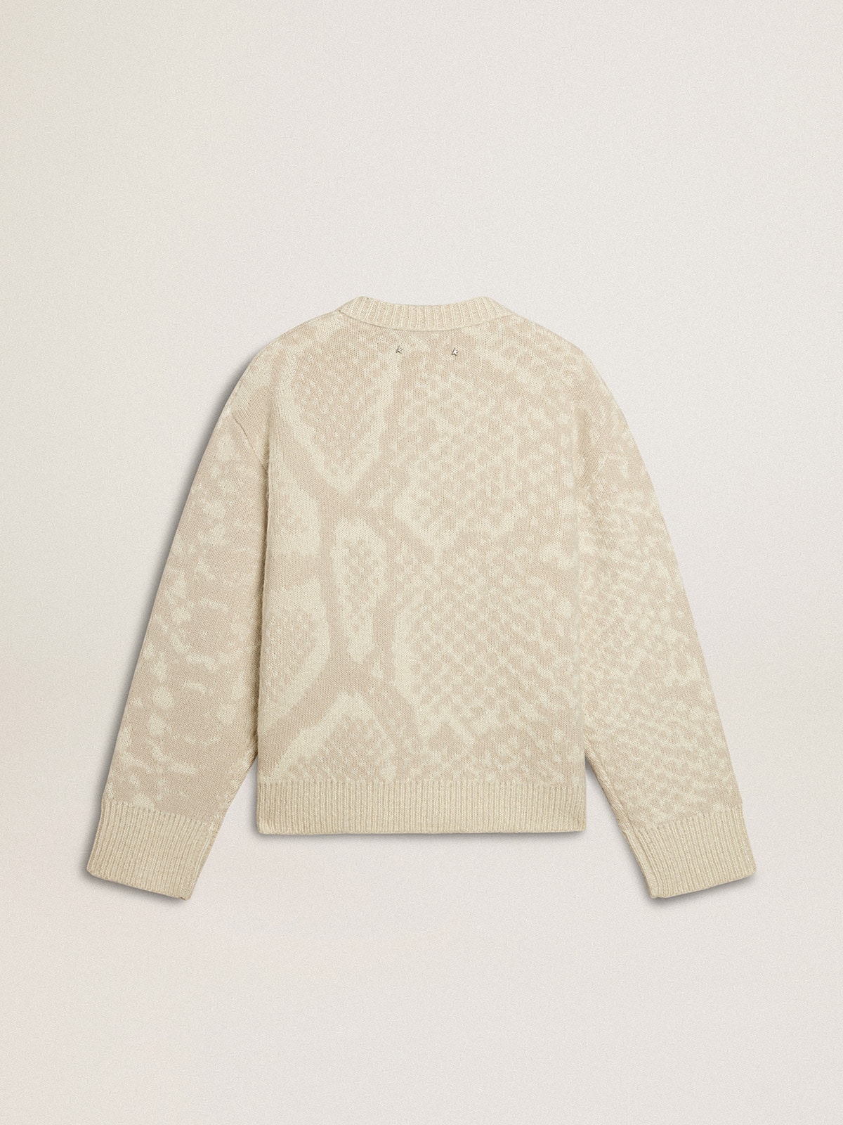 Women's beige CNY sweater with patterns