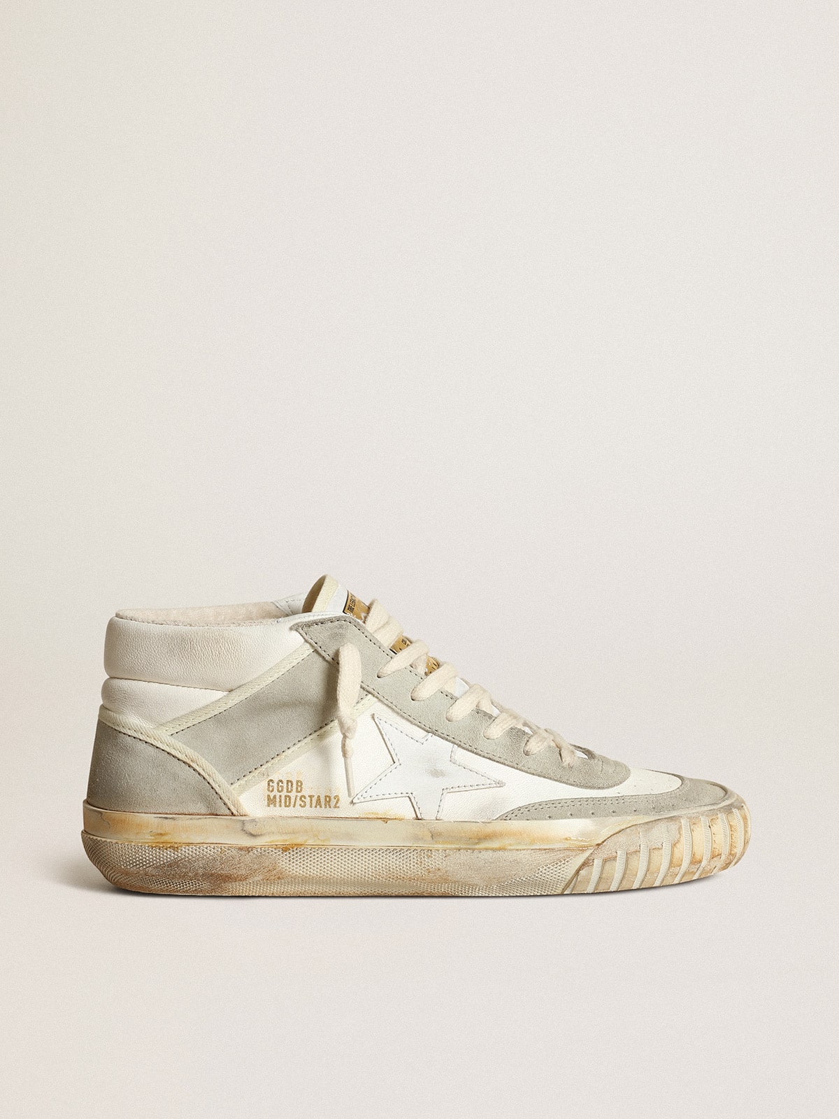 Men's Mid Star with ice-gray suede inserts and white star