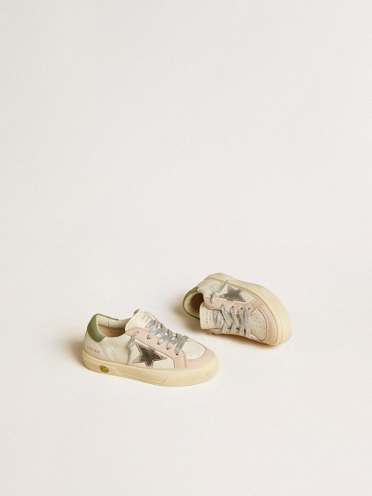 May Teen in nappa with silver star and olive green heel tab