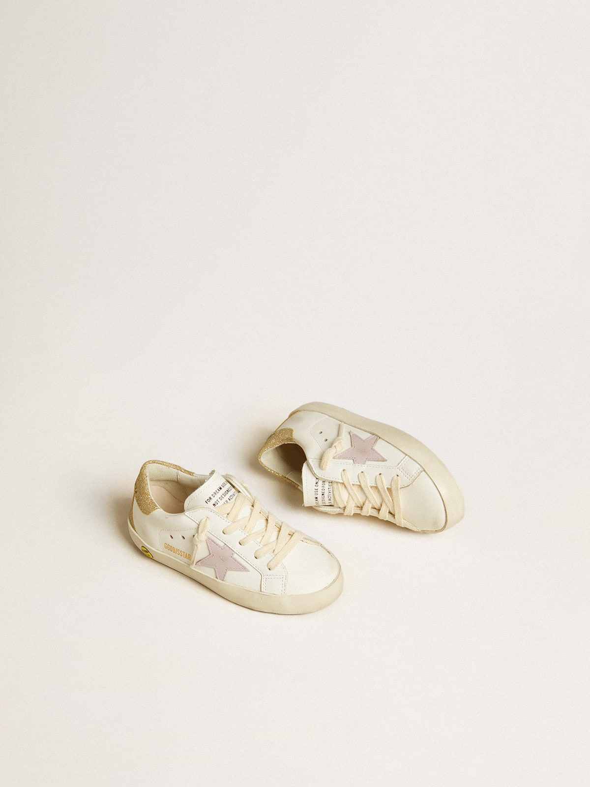 Super-Star Young with lilac leather star and glitter heel tab
