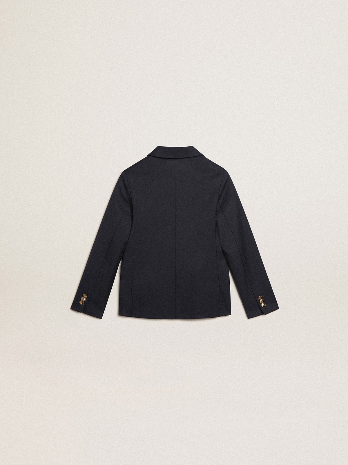 Boys' dark blue double-breasted buttoned blazer
