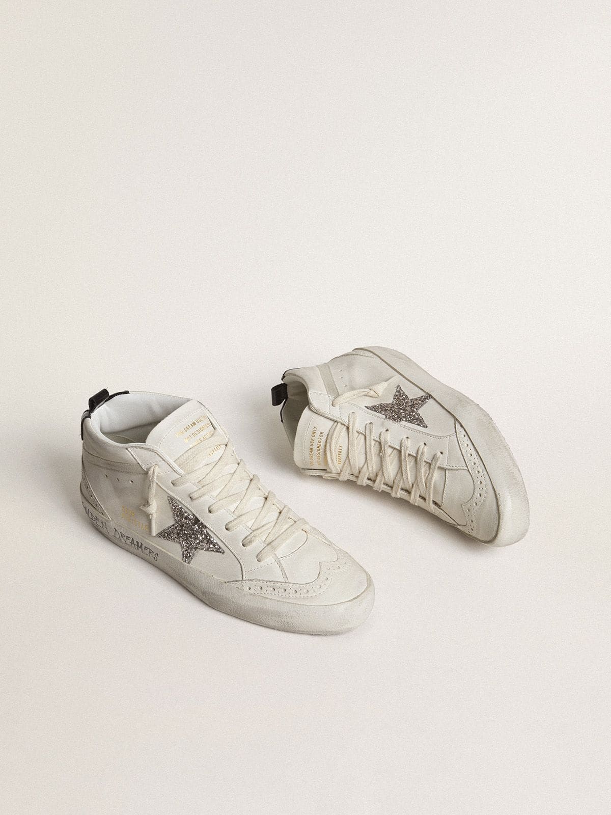 Mid Star with silver glitter star and black laminated heel tab
