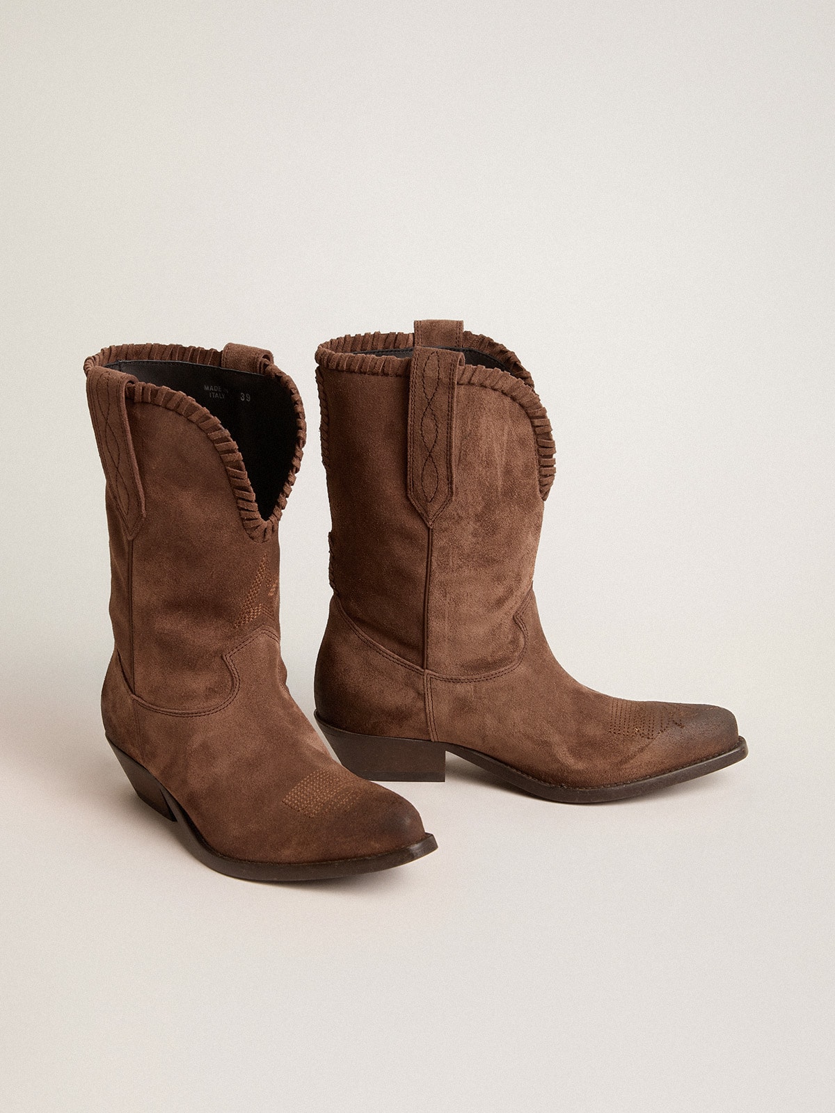 Low Women's boots in dark brown washed suede
