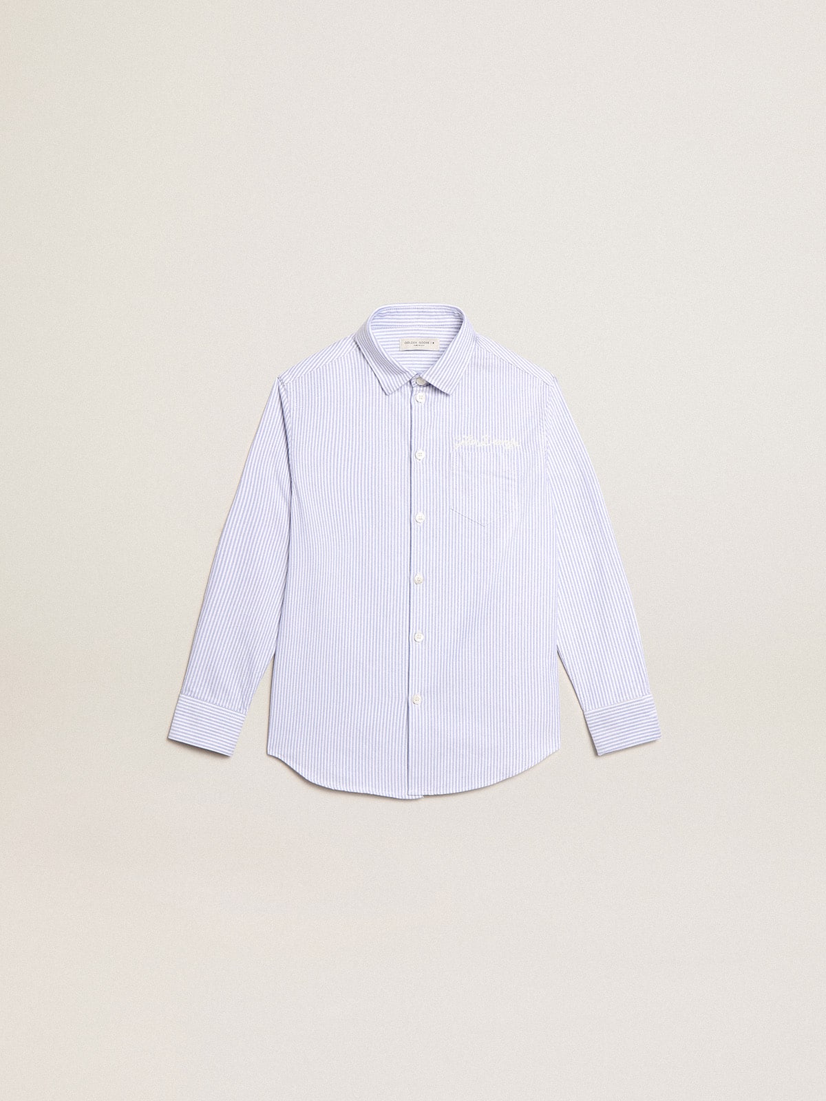 Boys' shirt with light blue stripes