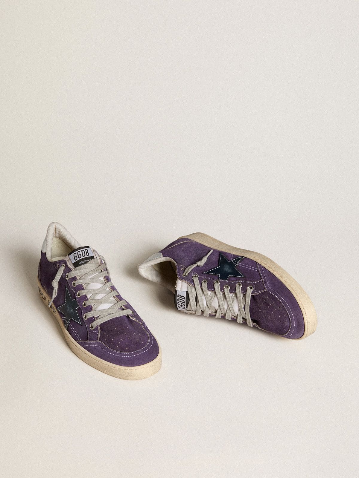 Ball Star in purple suede with leather star and metallic heel tab