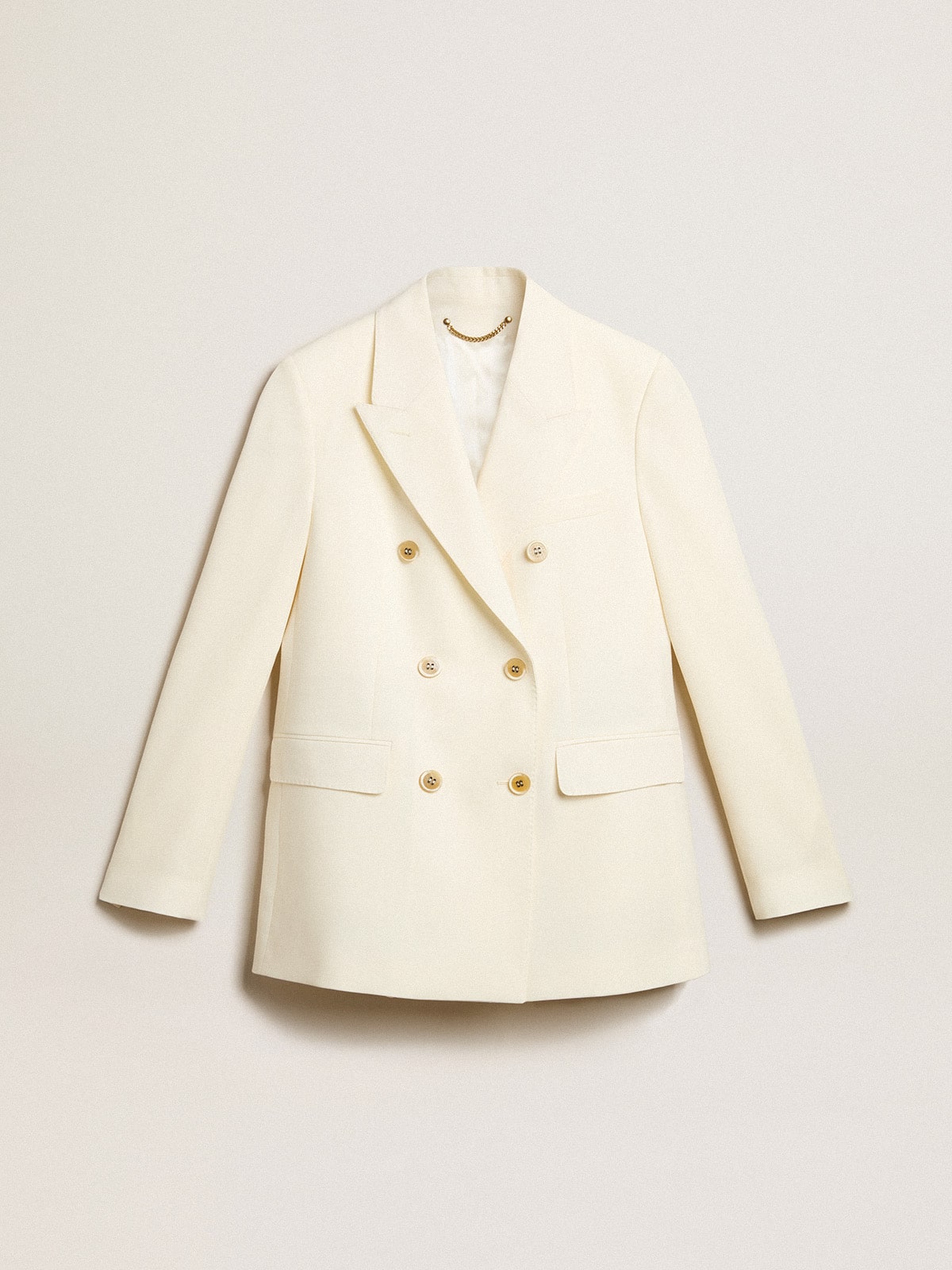 Women's aged white double-breasted blazer