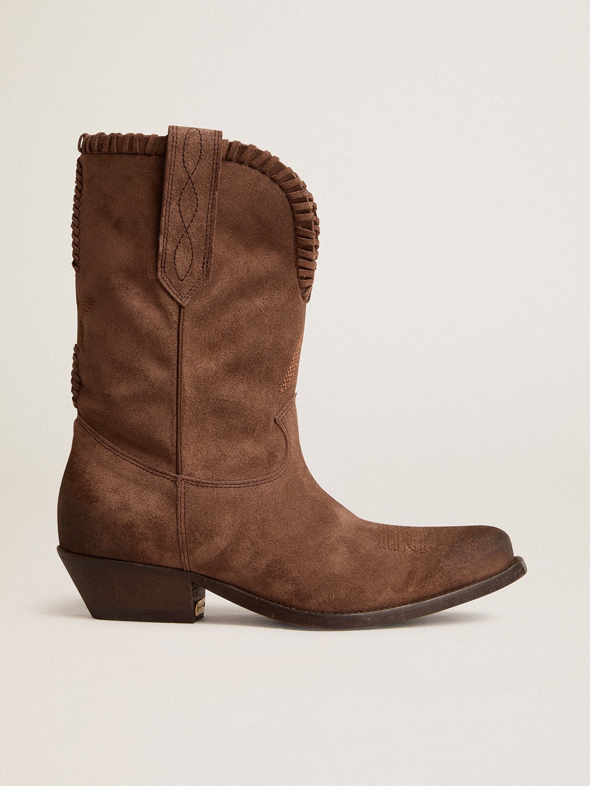 Low Women's boots in dark brown washed suede