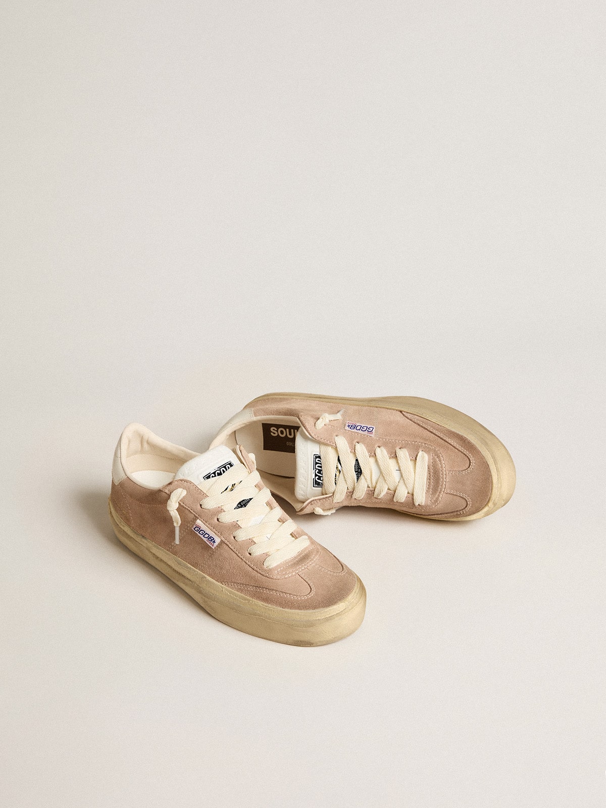 Women's Soul Star in pink suede with milk-white leather heel tab