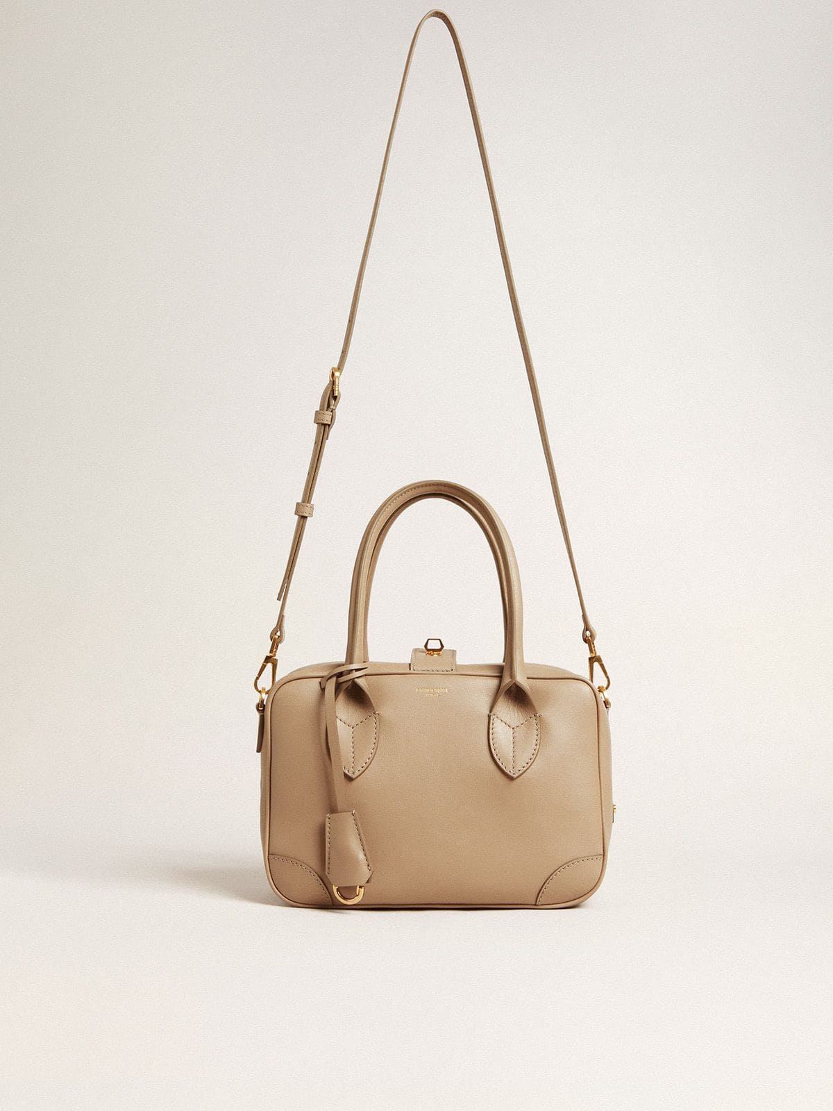 Vita Bag in beige leather with gold details