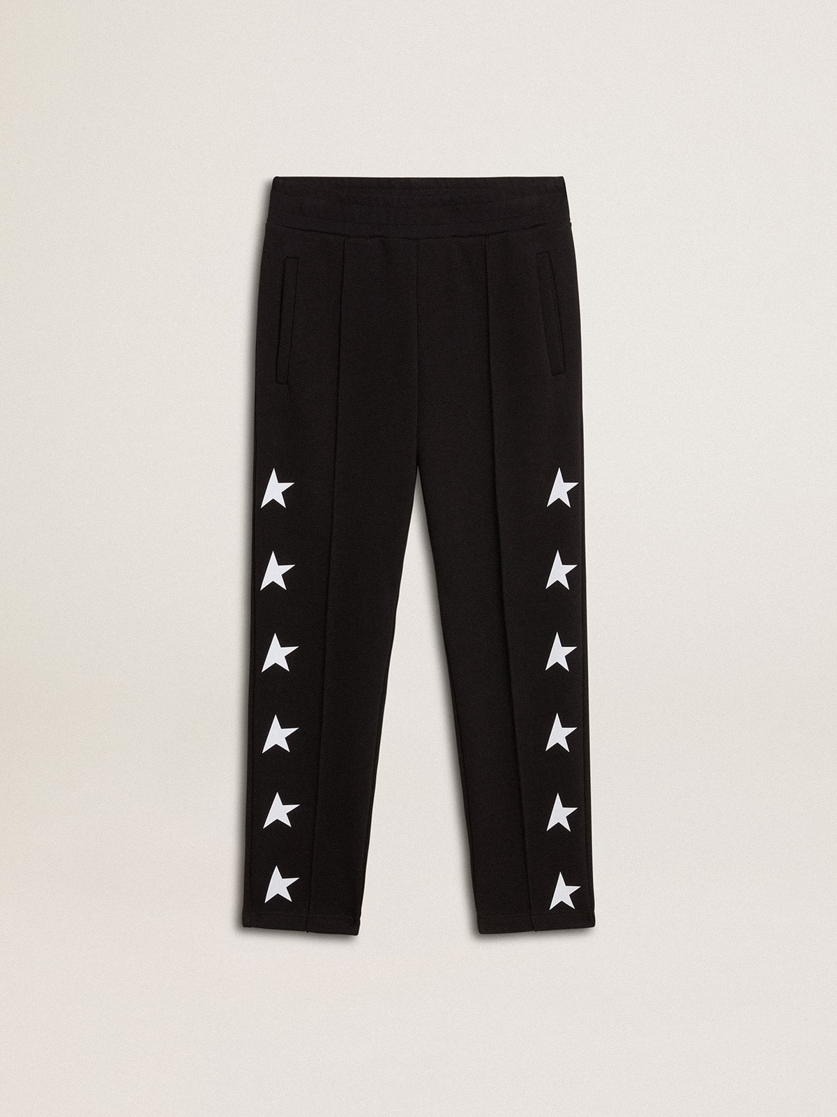 Boys' black joggers with white stars