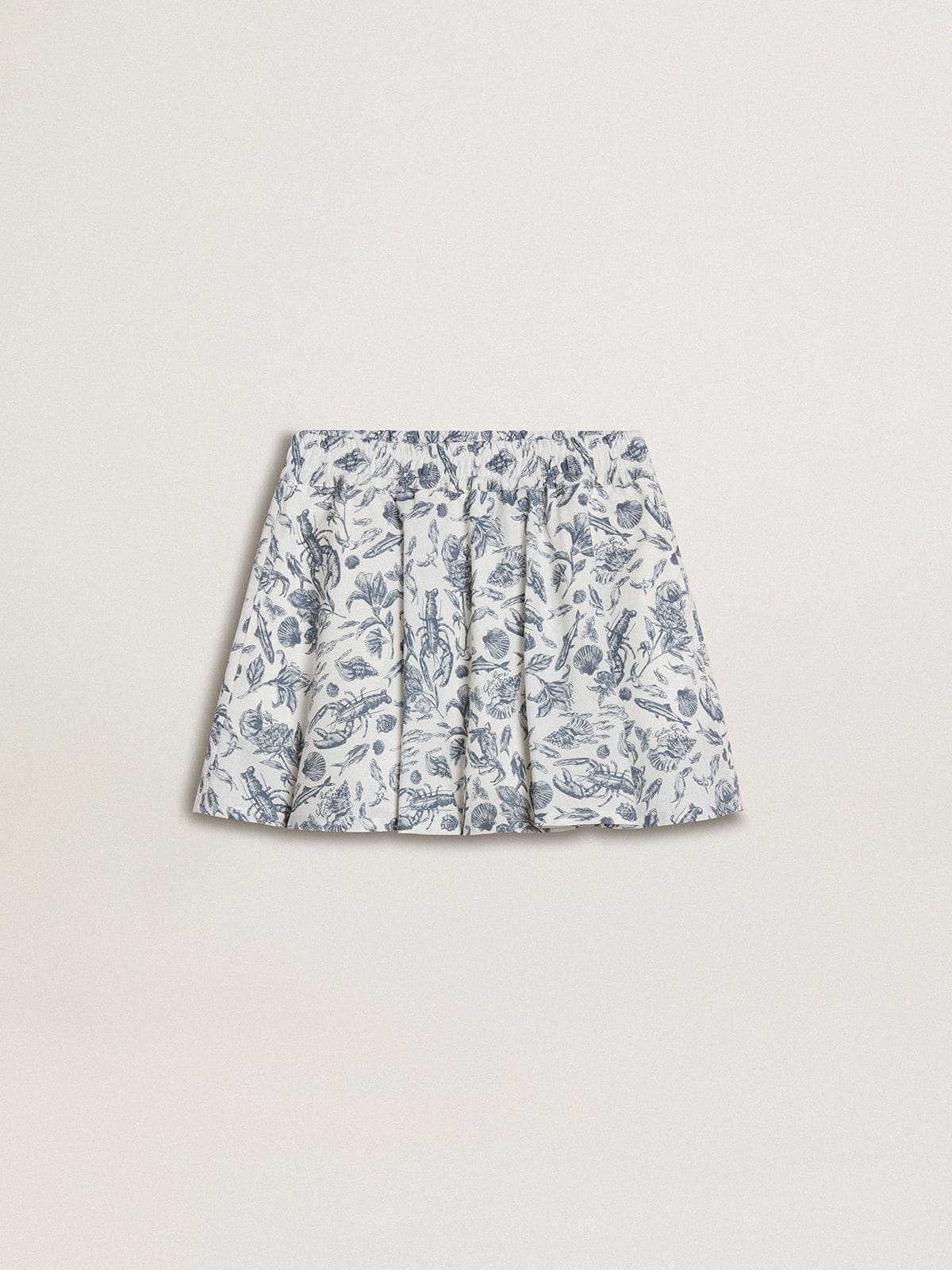 Girls' white skirt with blue print