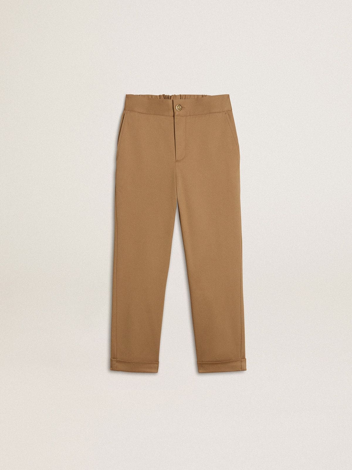 Kids' chinos in tobacco-colored cotton