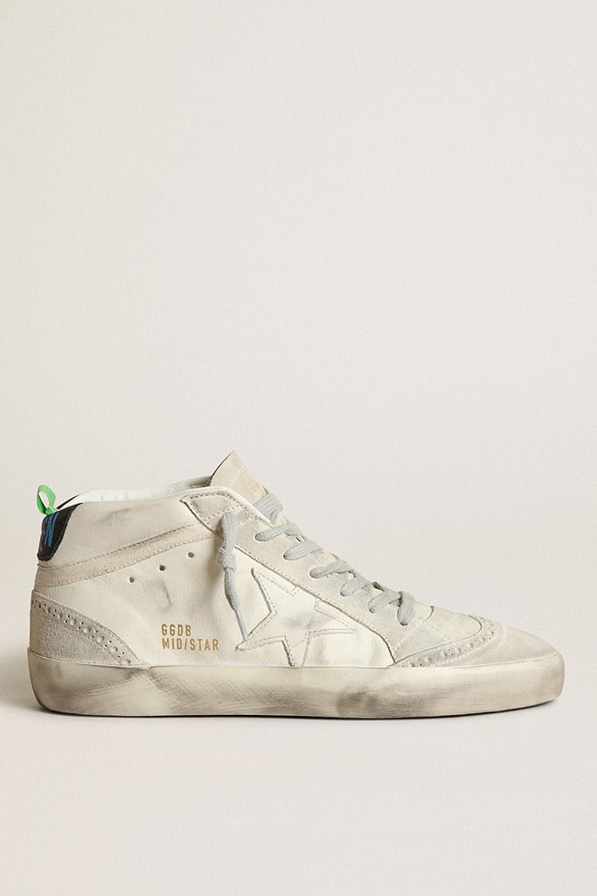Women's Mid-Star with white leather star and gray suede inserts