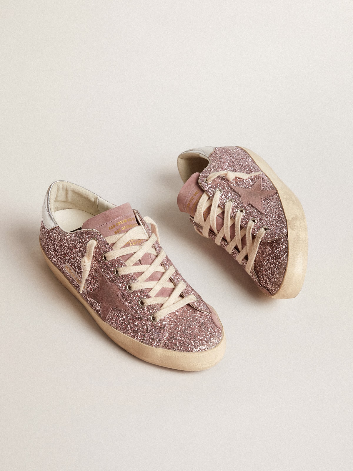 Super-Star LTD in glitter with suede star and silver heel tab
