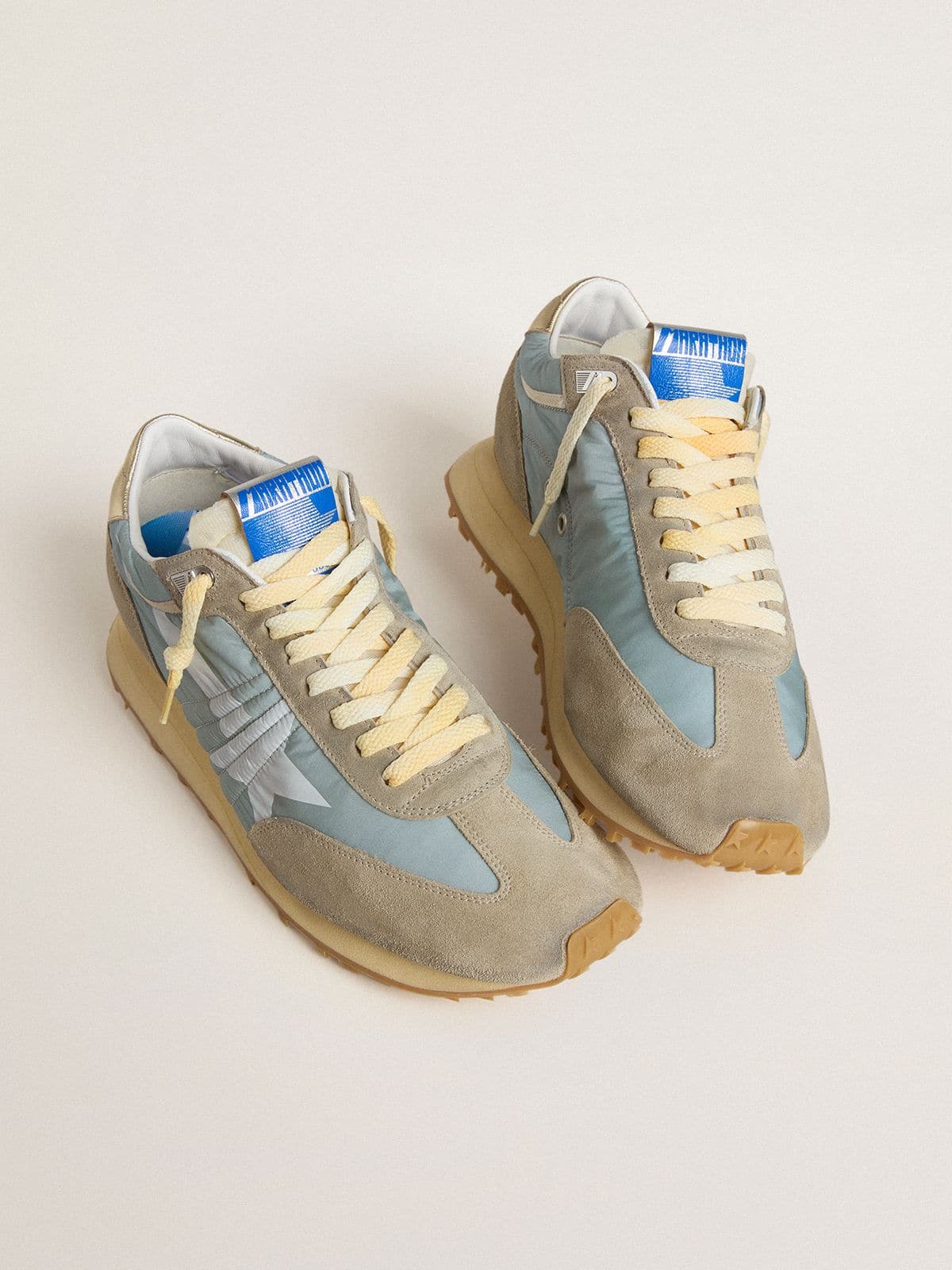 Men's Marathon with light blue nylon upper and pastel blue star