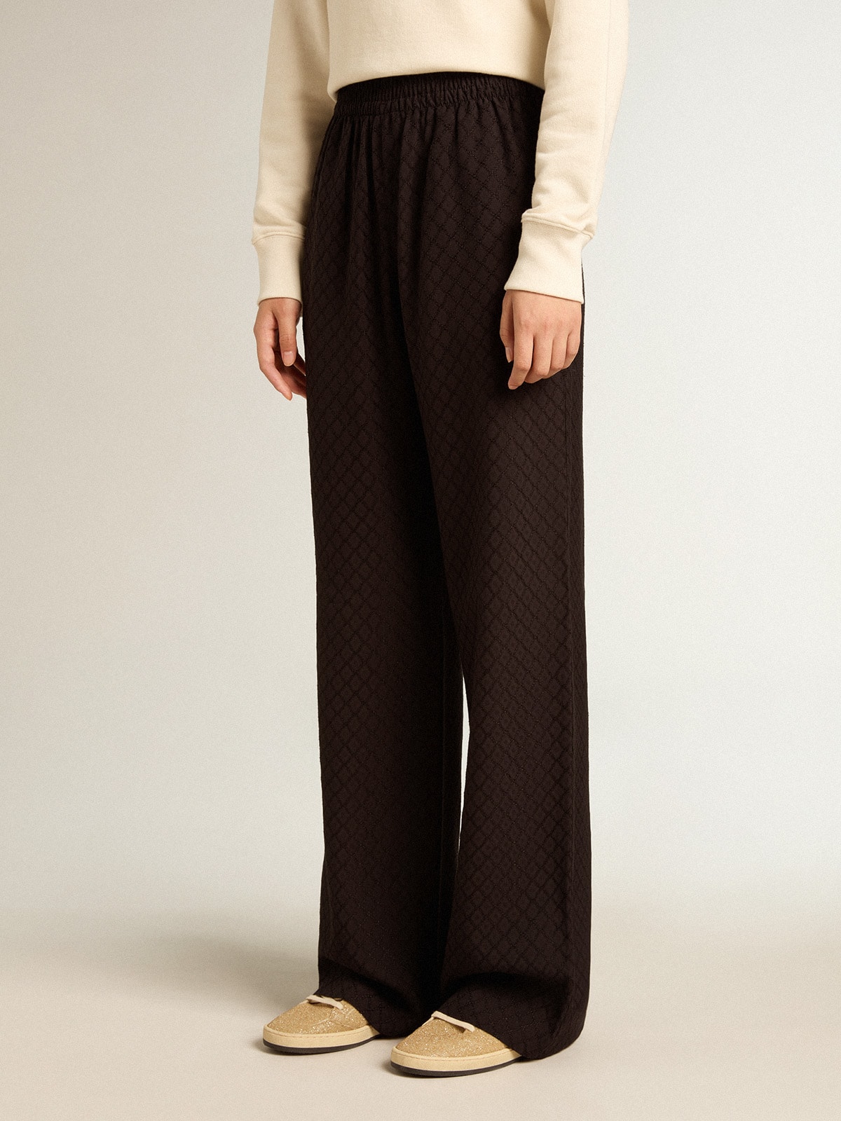Women's black viscose joggers