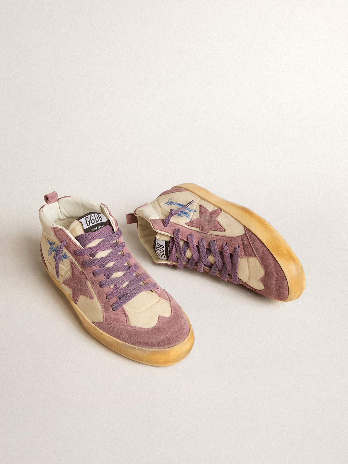 Women's Mid Star LAB in nylon and nappa with mauve suede star