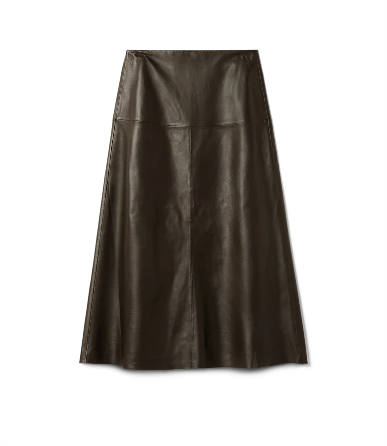 Gore leather midi skirt