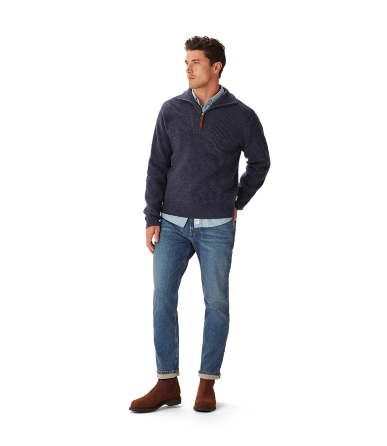 Linton 1/4 zip lambswool knit