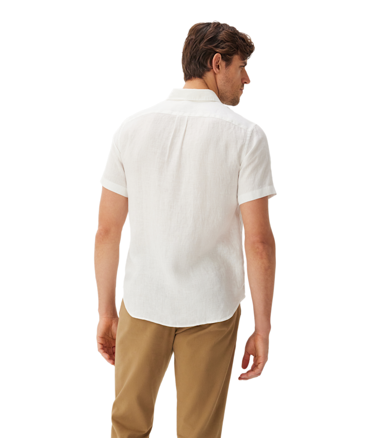 Regular linen short sleeve shirt