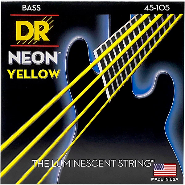 NEON Hi Def Yellow Bass SuperStrings Medium 4 String