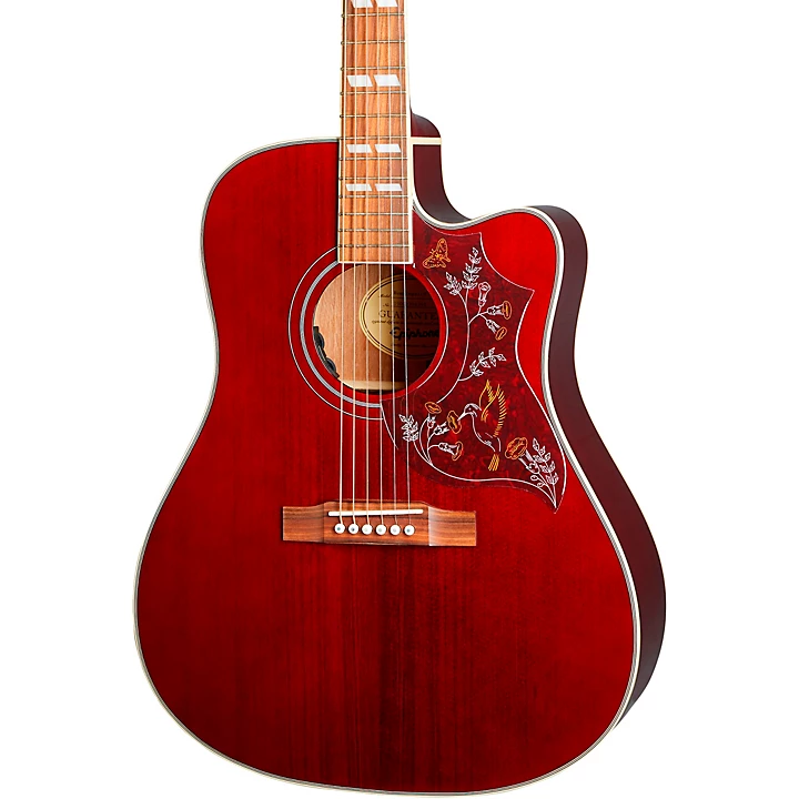 Hummingbird PRO Cutaway Acoustic Electric Guitar Wine Red