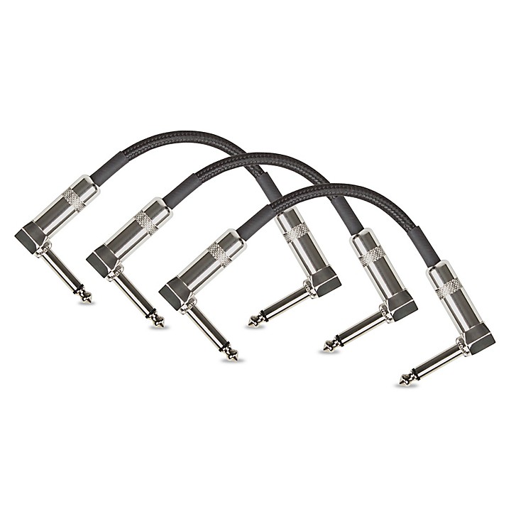 Standard Instrument Patch Cable 6 in Black 3 Pack