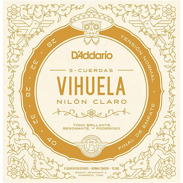 Vihuela 5 String Set Clear Nylon Normal Tension