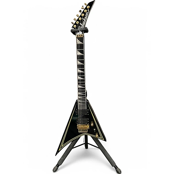 Used Jackson RR24MG Black and Gold Solid Body Electric Guitar