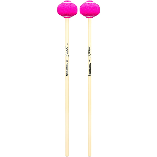 Drew Tucker Rattan Vibraphone Mallet Medium Pink Yarn