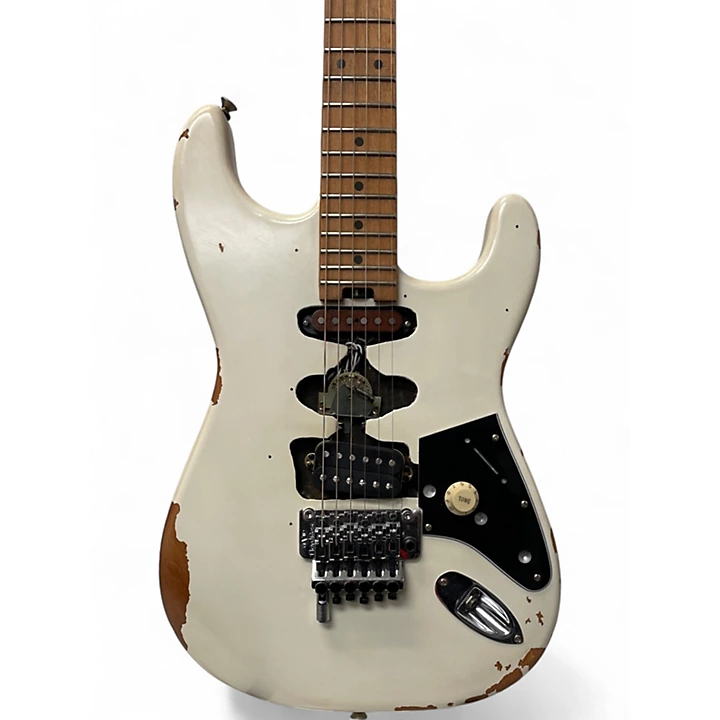 EVH Used 2021 EVH Frankenstein white relic Solid Body Electric Guitar.gc