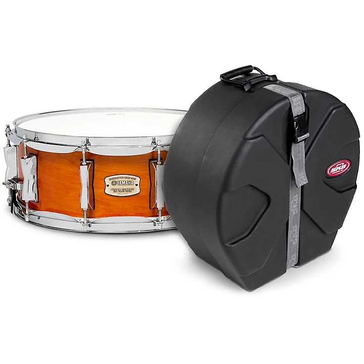 Honey Amber Stage Custom Birch Snare with SKB Case