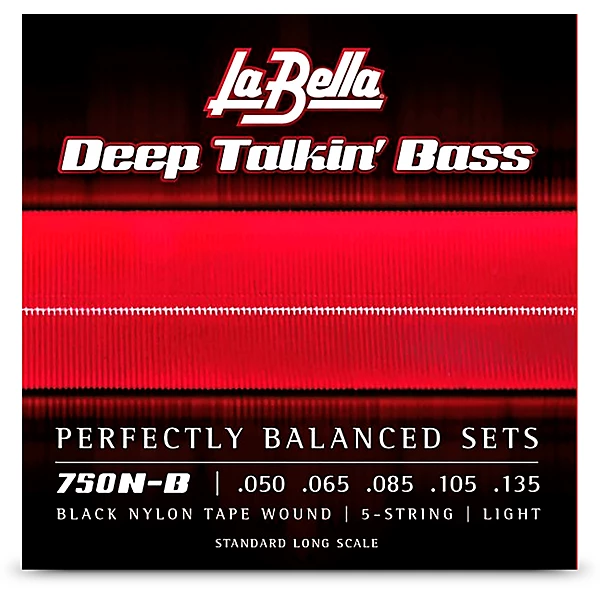 Deep Talkin Bass Black Nylon Tape Wound 5 String Bass Strings