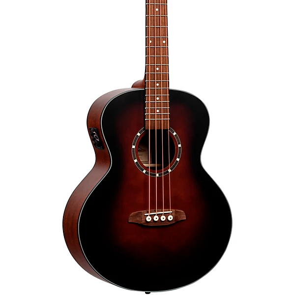 Ortega D7E 4 String Acoustic/Electric Bass Guitar Bourbon Burst