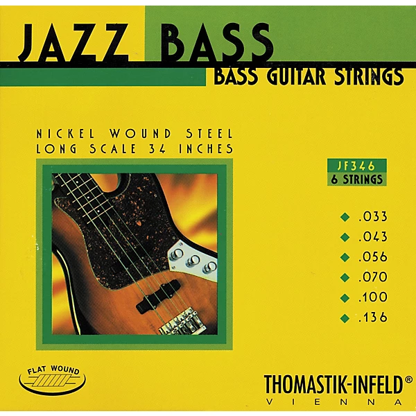 JF346 Flatwound Scale 6 String Jazz Bass Strings