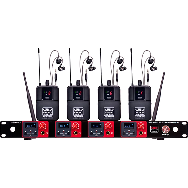 Quad UHF Wireless In Ear Monitor Band System 534 552MHz