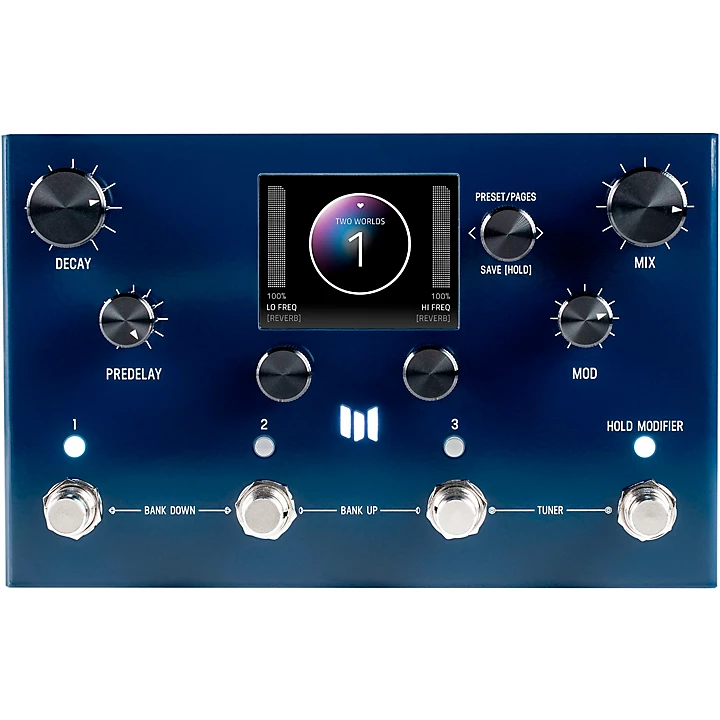 MercuryX Modular Reverb System Effects Pedal Deep Blue