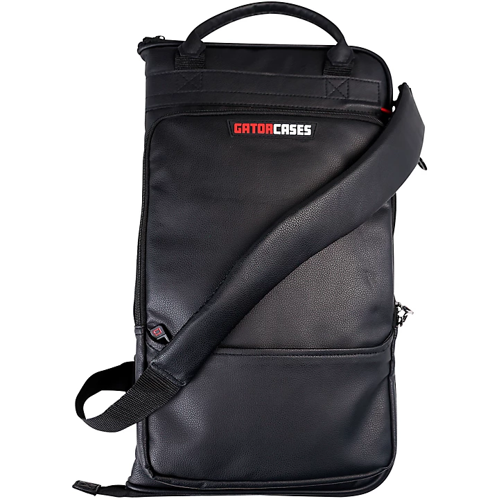 Deluxe Faux Leather Drum Stick Bag Black